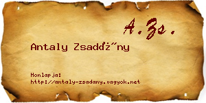 Antaly Zsadány névjegykártya